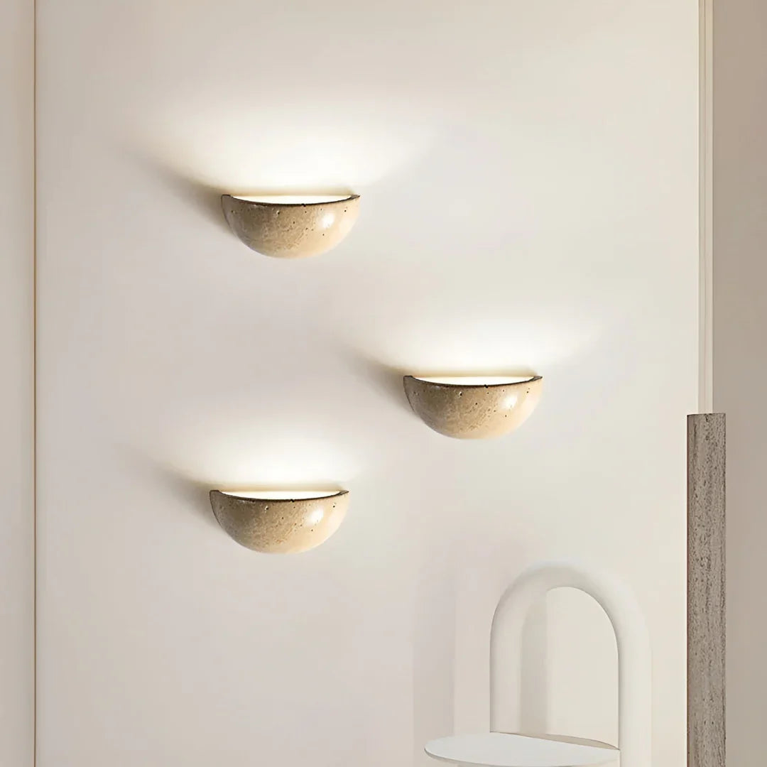 Halbrunde LED Wabi-Sabi Wandlampe