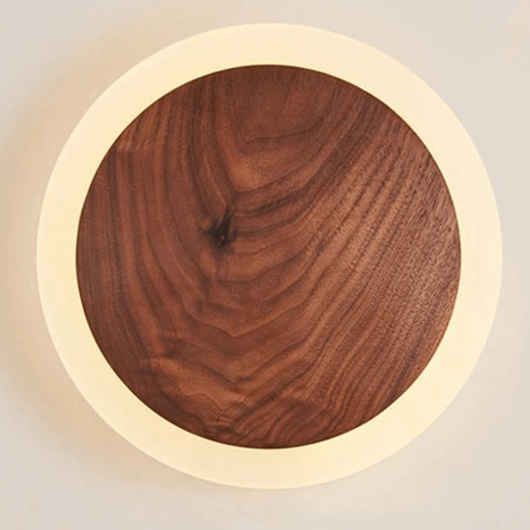 Nordic Walnut LED Wandleuchte - Moderne Holz Akzentbeleuchtung