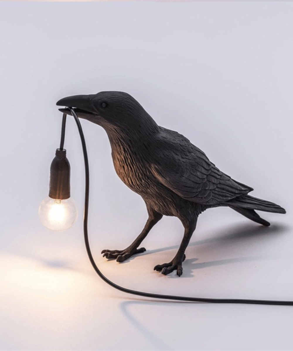 Krähen-Tischlampe – Einzigartige und künstlerische Beleuchtung
