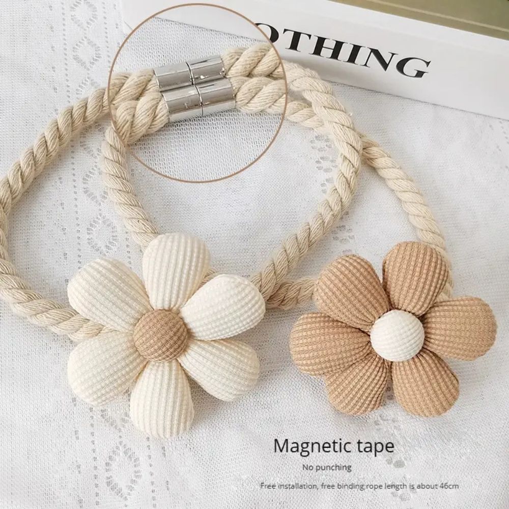 Zarte Blumen Magnetische Vorhanghalterungen | 2 Stück Set