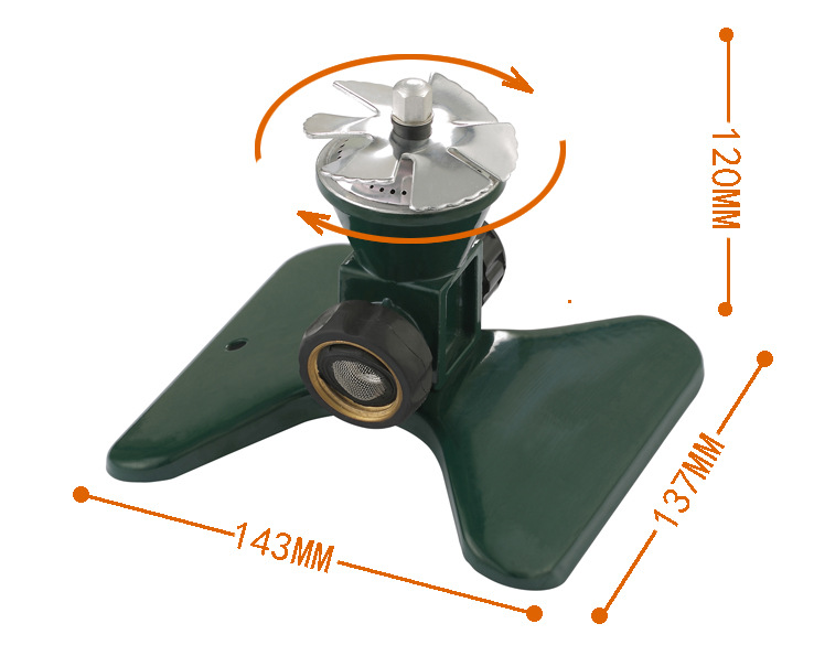 360-Grad Automatischer Rotierender Metall Rasen Sprinkler – Effektiver Gartenbewässerung Sprühkopf