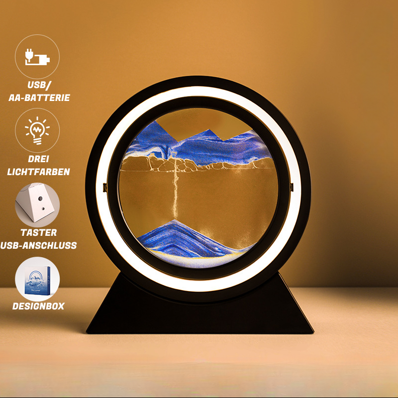 3D Sanduhr mit LED Beleuchtung - mobiles Kunstwerk, Art, WW, KW, Tageslicht