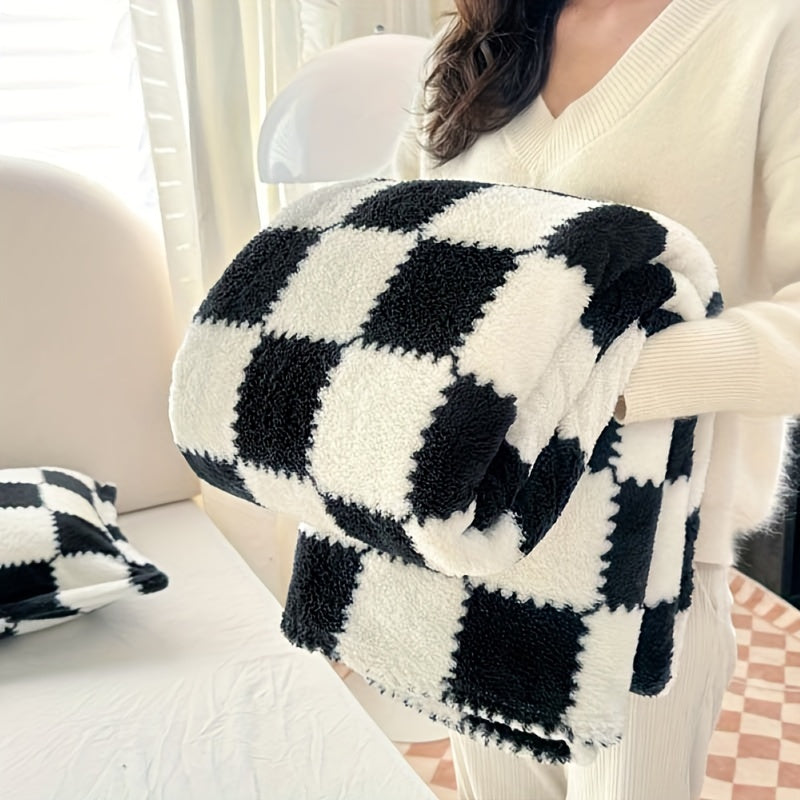 Garduru Flanell Plaid Decke – Rot/Weiß oder Schwarz/Weiß, Waschbar