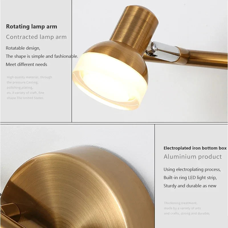 Wandleuchten Rotierbare LED Wandleuchten Vintage Köpfe Beleuchtungseinrichtung