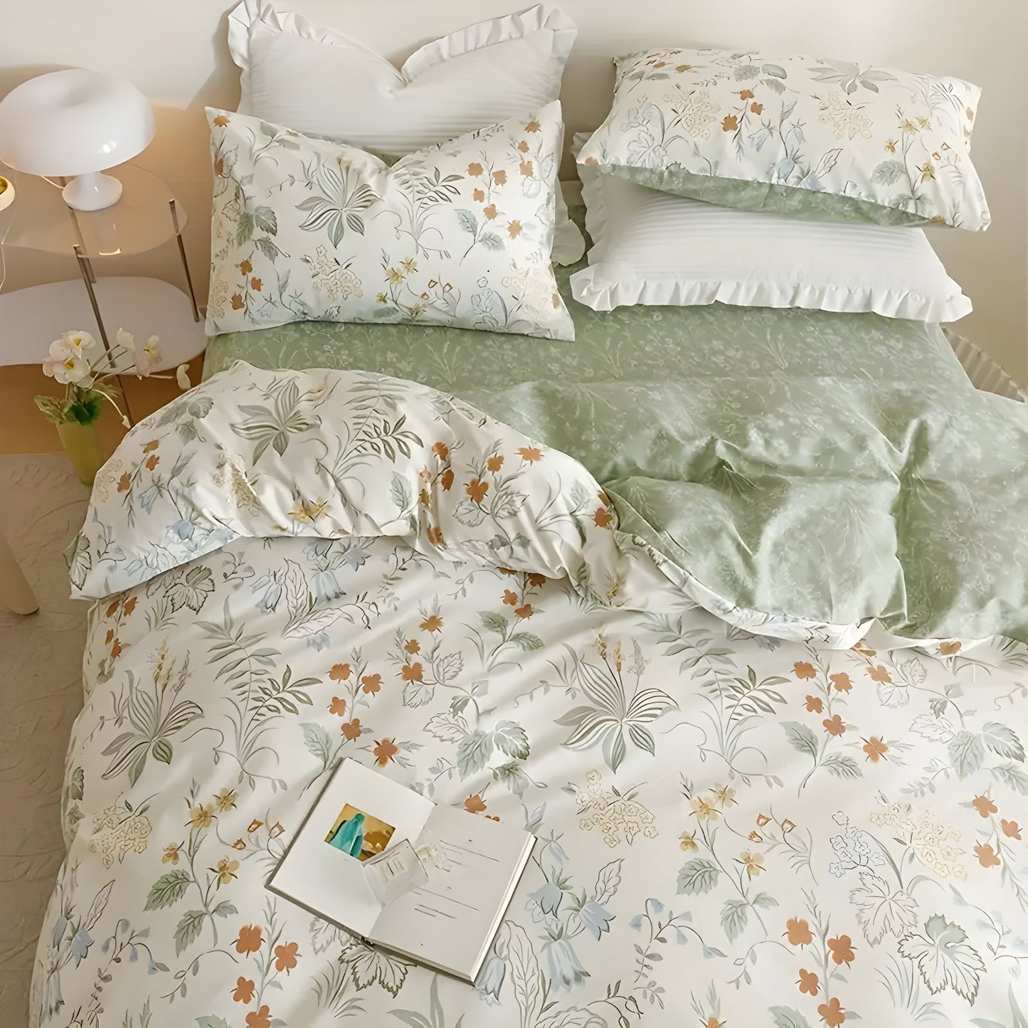 Garduru Bettdecken-Set - 3-teiliger Floral-Bettdeckenbezug