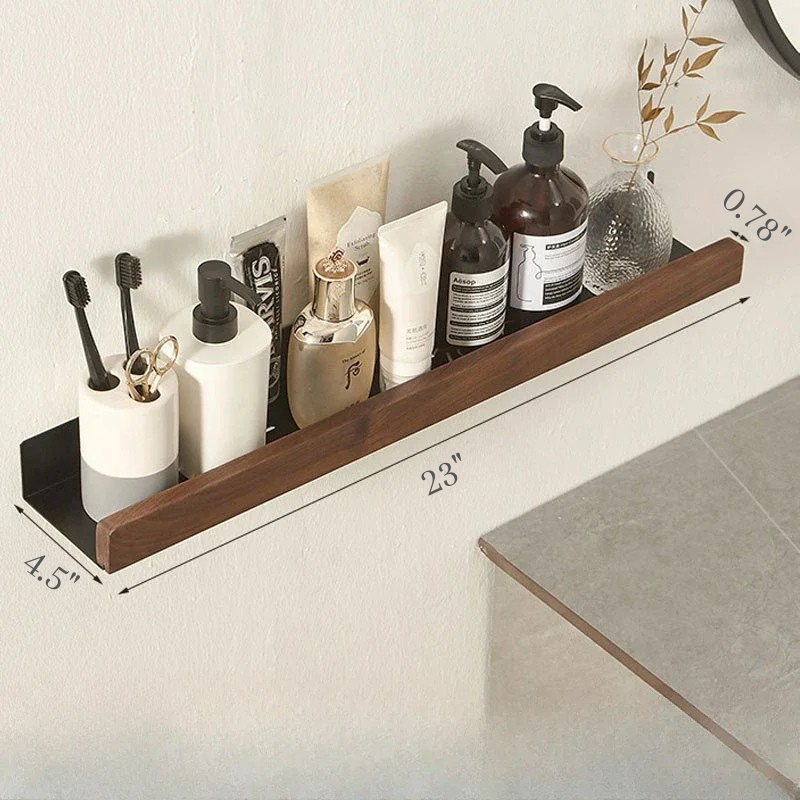 No Punch Massivholz Badezimmer Wandregal Dusche und Toiletten Organizer