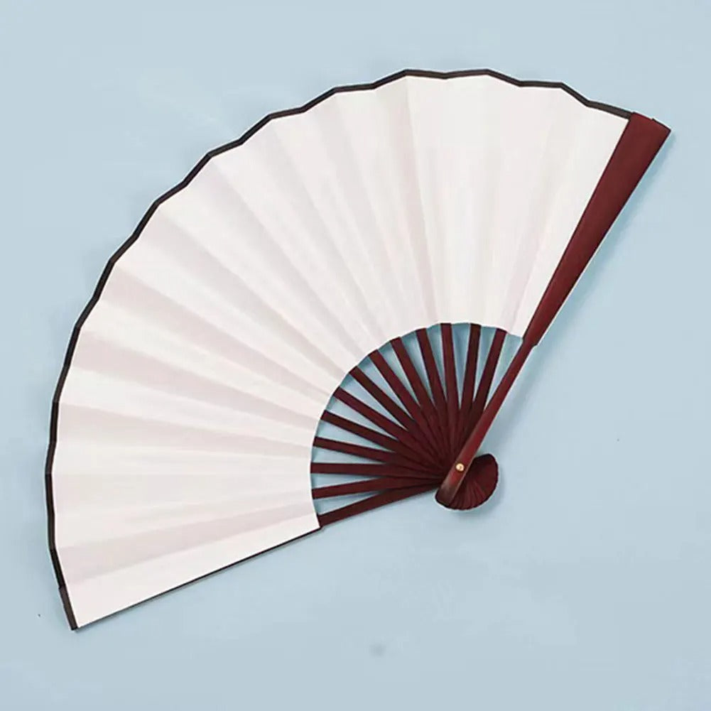 Fächer – Traditionelles Design aus Erqing-Fächerknochen – Weiß