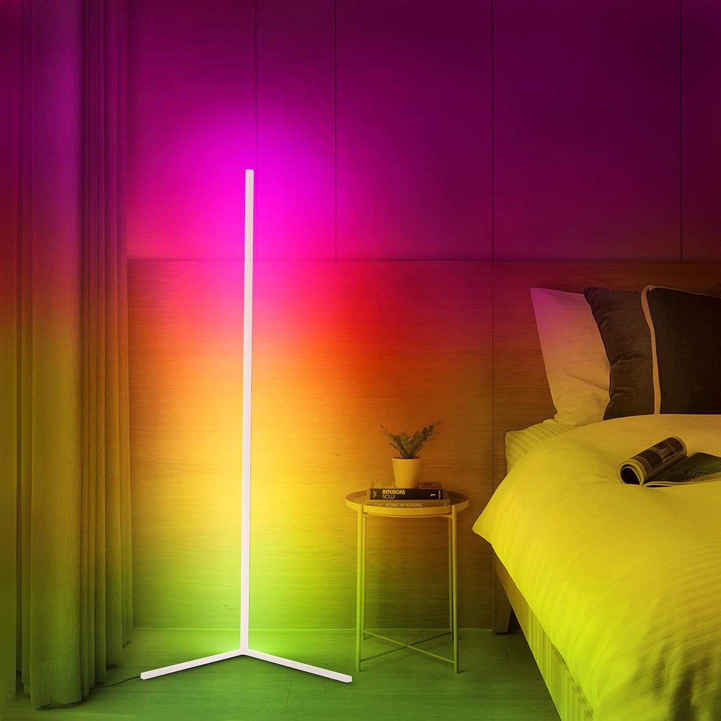 Stehlampe Schwarz LED Eckbeleuchtung