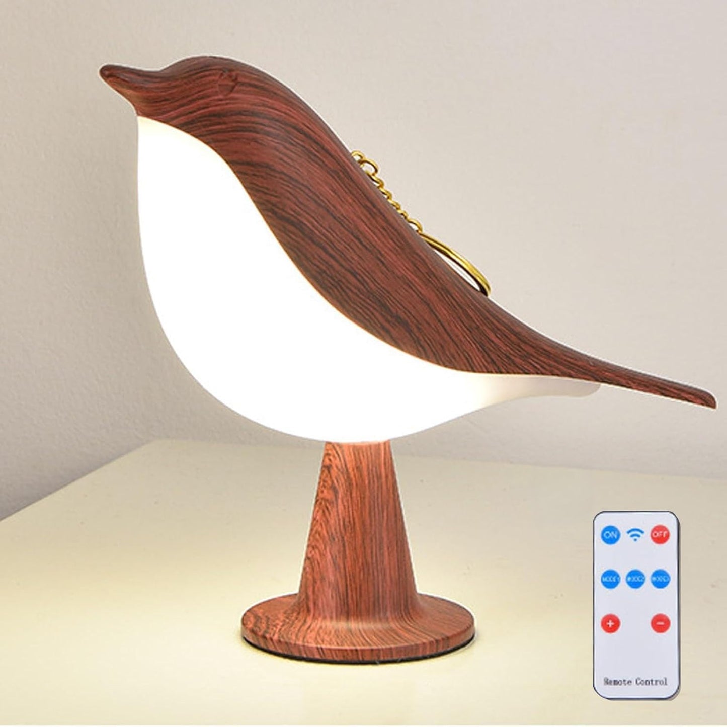 Moderne Holz LED Tischlampe Vogel Design