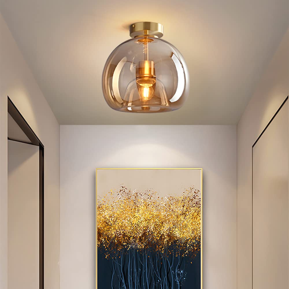 Royallure Kupferglas Semi Flush Mount Deckenleuchte - Vintage Charme & Moderne Eleganz