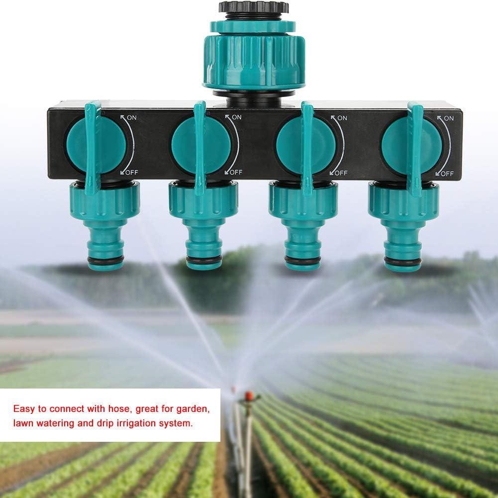 Universeller 4-Wege Garten-Schlauchverteiler – Verstellbarer Wasserhahnverteiler