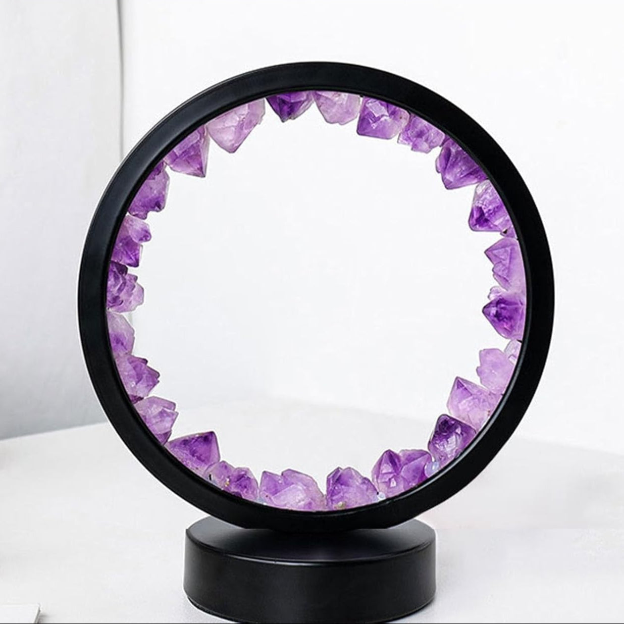 LED-Kristall-Amethyst-Lampe – Natürlicher Heilsteinlicht für Meditation, Wohnkultur & positive Energie