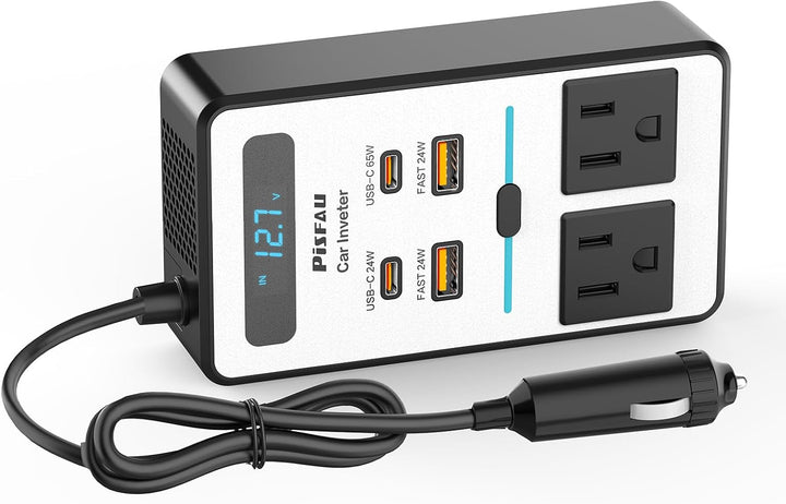 200W DC zu AC Auto Wechselrichter mit USB-C & Quick Charge – 12V zu 220V
