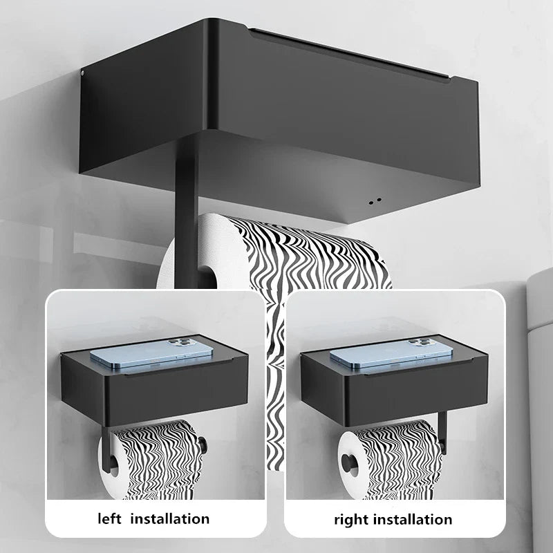 Edelstahl Badezimmer Toilettenpapierrollenhalter mit Telefonablage