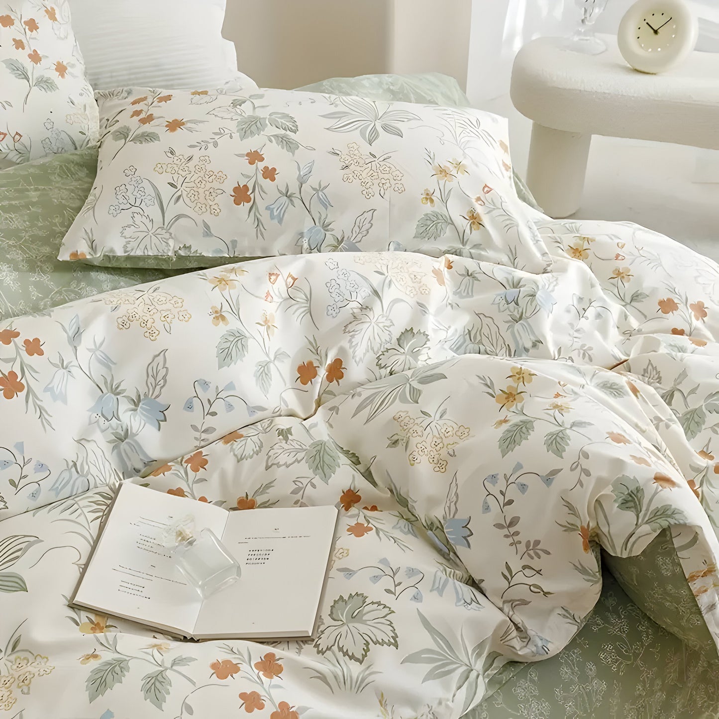 Garduru Bettdecken-Set - 3-teiliger Floral-Bettdeckenbezug
