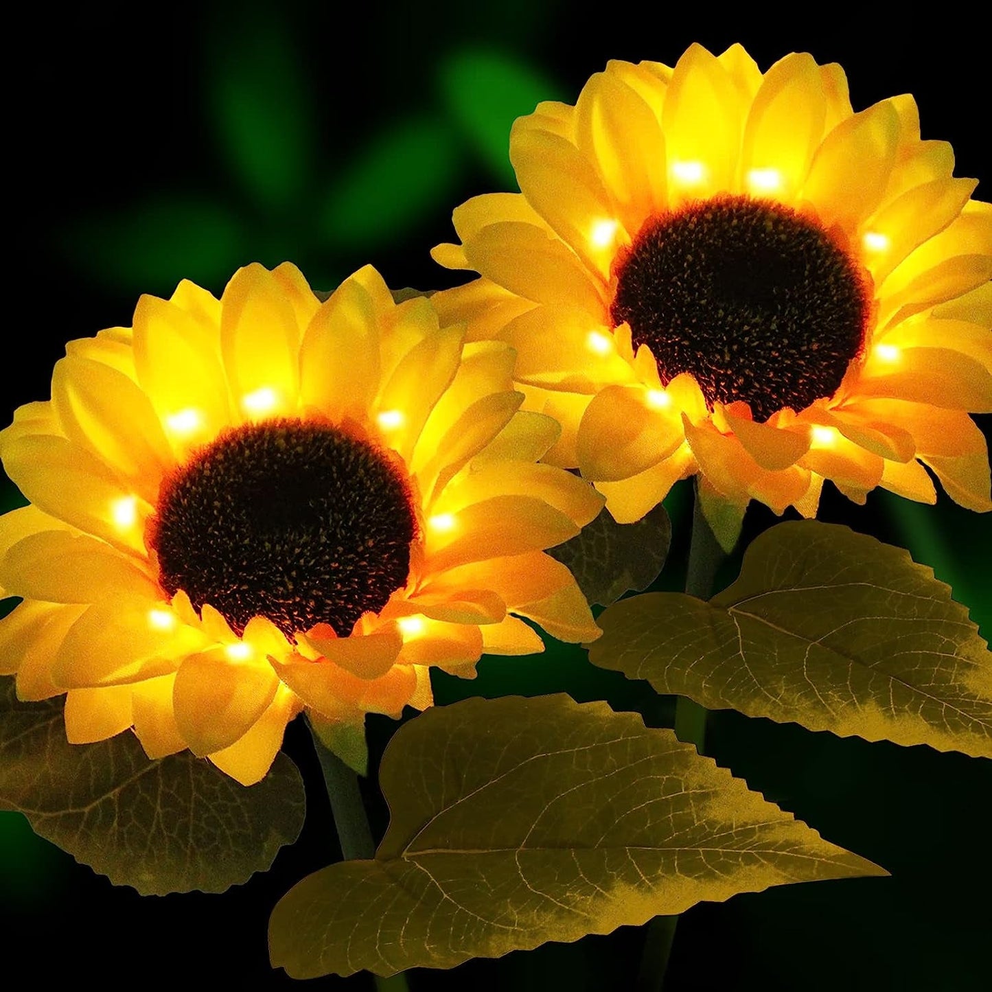 2er-Pack Solar Sonnenblume Gartenlicht - AuĂźen wasserdichte LED Gartenlichter fĂĽr Garten Weg Deko