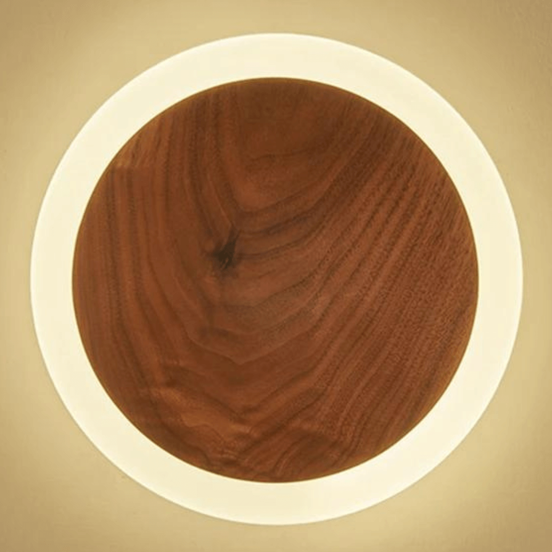 Nordic Walnut LED Wandleuchte - Moderne Holz Akzentbeleuchtung