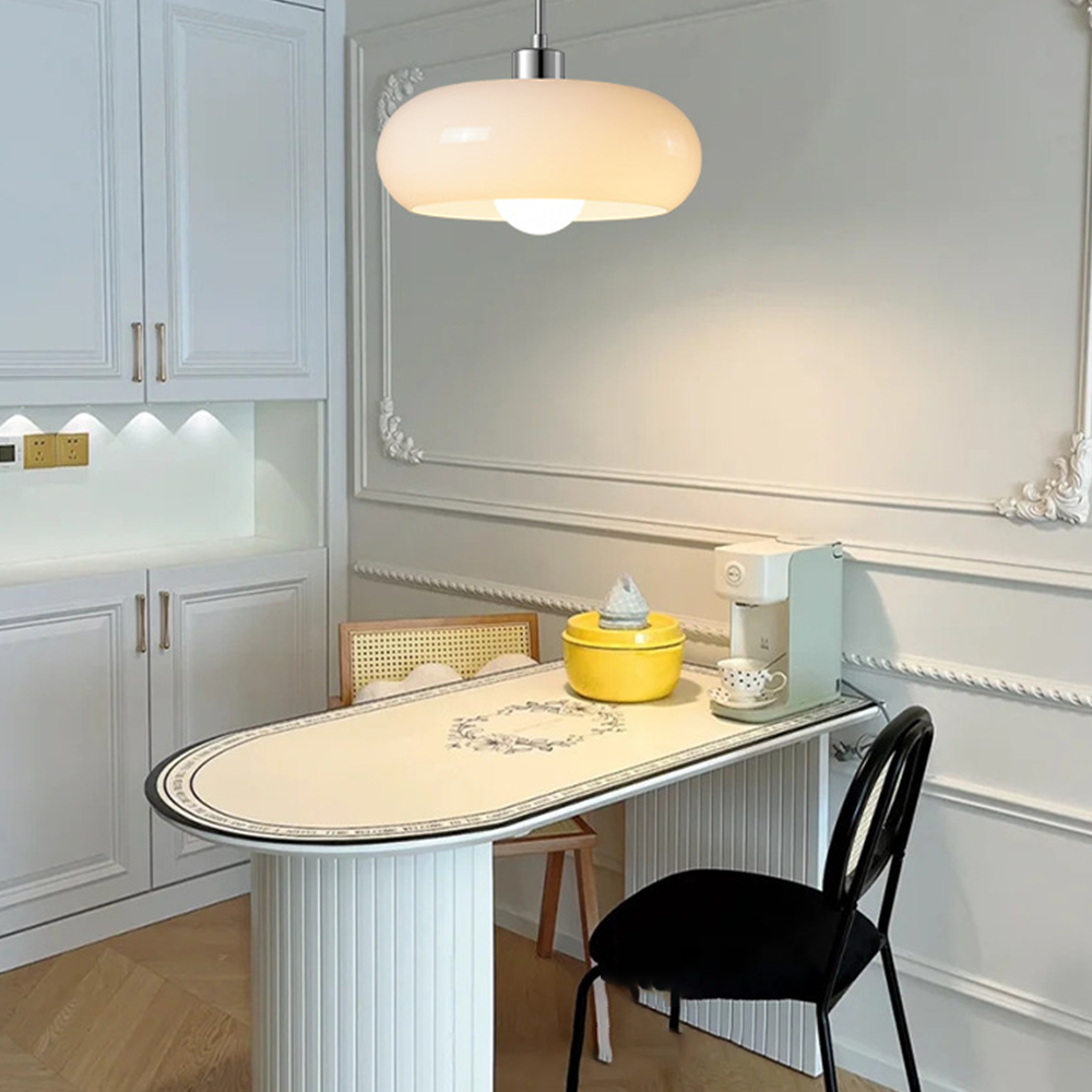 Garduru Brot-förmige Glas Pendelleuchte – Modern dimmbare Deckenleuchte (E27, LED enthalten)