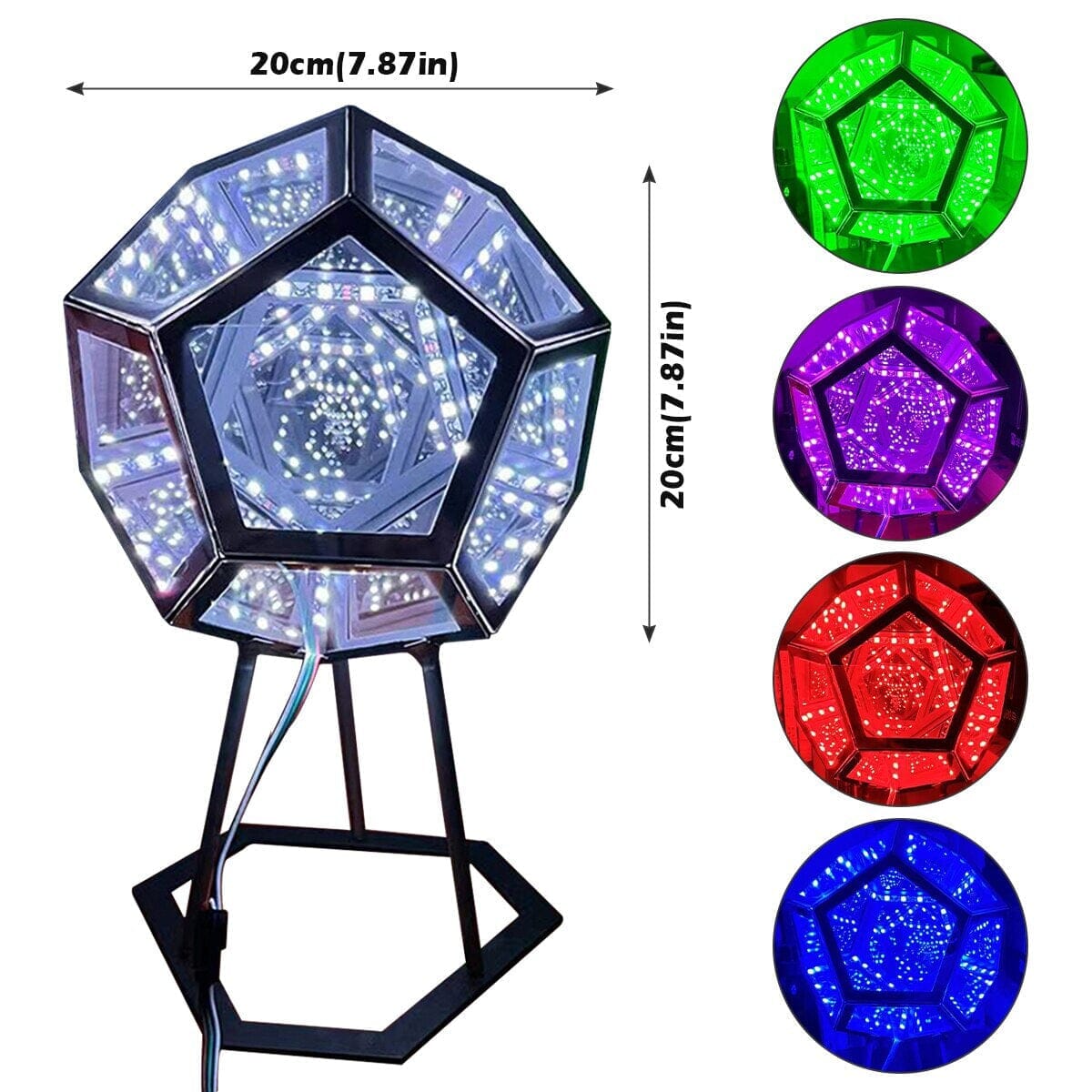 Dodekaeder InfinityGlow LED Lampe mit Fernbedienung