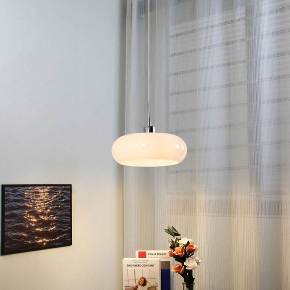 Garduru Brot-förmige Glas Pendelleuchte – Modern dimmbare Deckenleuchte (E27, LED enthalten)