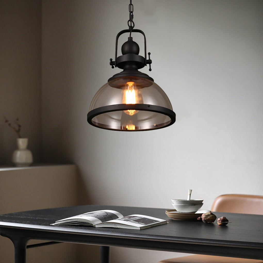 Pendelleuchte Industrie Glas-Domlampe