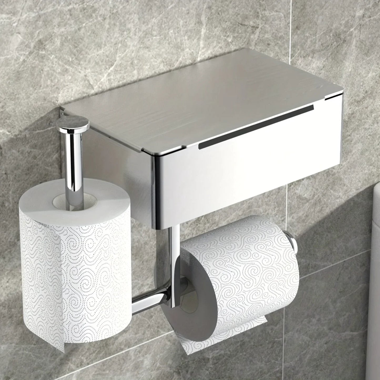 Edelstahl Badezimmer Toilettenpapierhalter mit Telefonablage