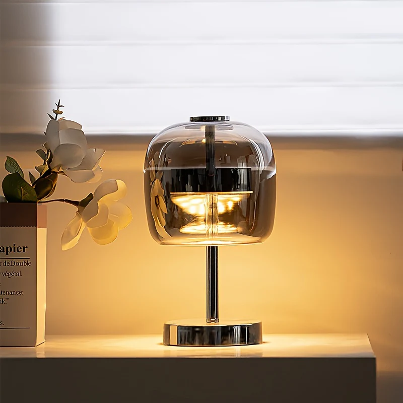 Rauchglas-LED-Tischlampe – Stilvolle & anpassbare Lichtquelle