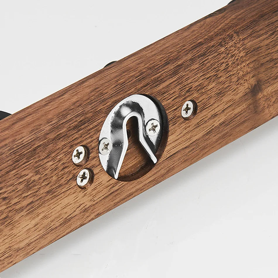 Aluminium Holz Badezimmer Handtuchstange mit 2 Haken Wandmontiert hängendes Regal