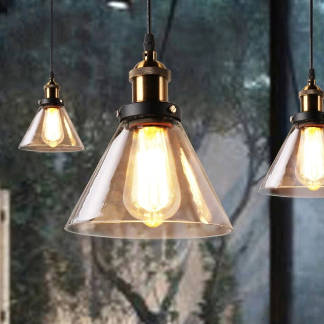 Vintage Glas Pendelleuchte mit Retro-Design