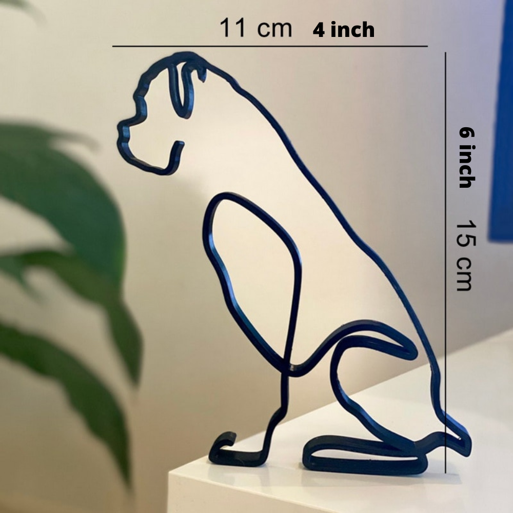 Eiserne Hunde- und Katzenskulpturen