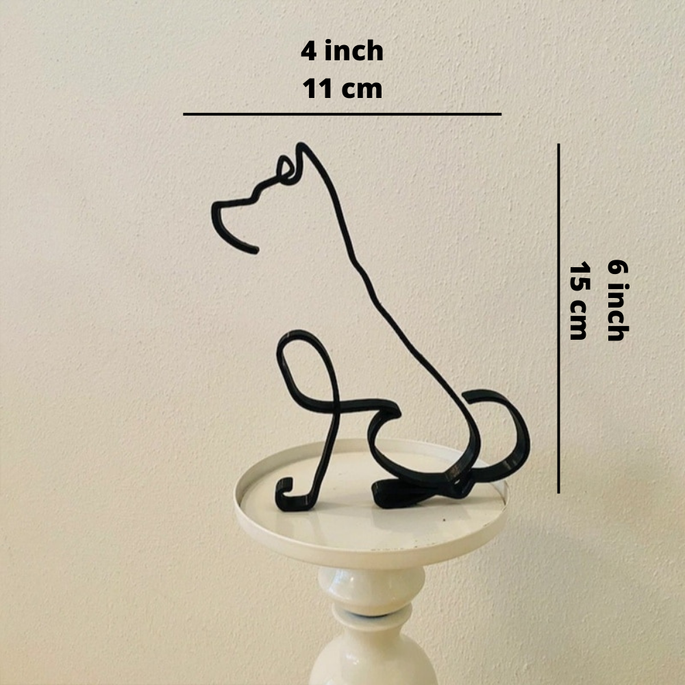 Eiserne Hunde- und Katzenskulpturen
