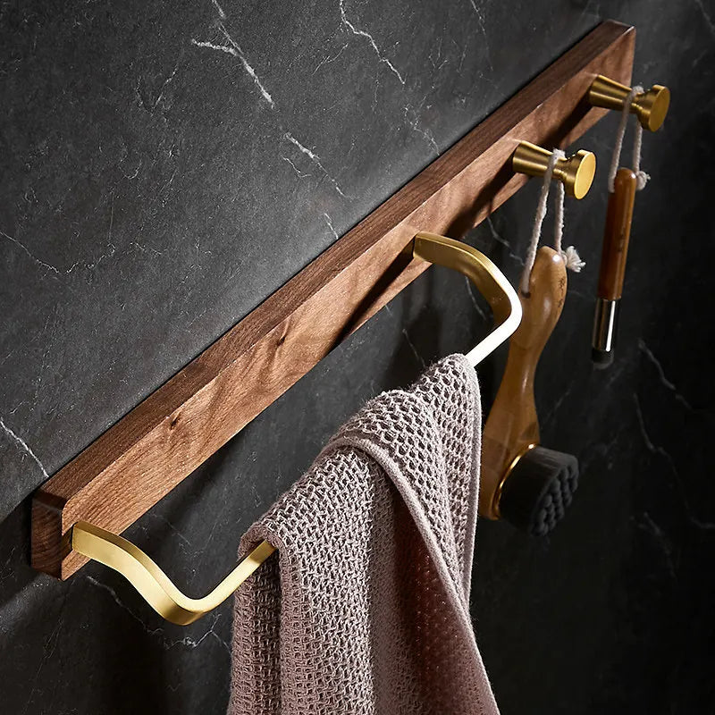 Massivholz Nordischer Stil Badezimmer Handtuchstange mit Haken Hängeregal