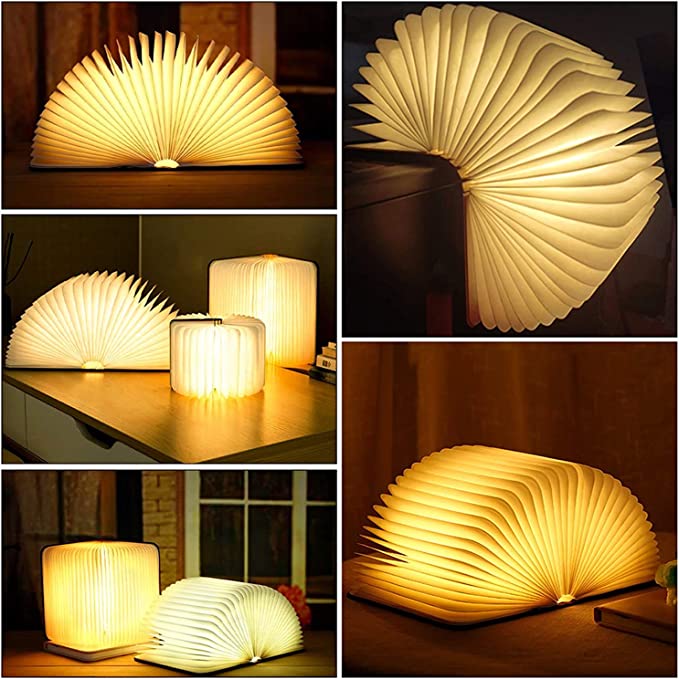 Lampe Buch Verzaubert - LED Lampe in Form eines Offenen Buches mit Touchsteuerung