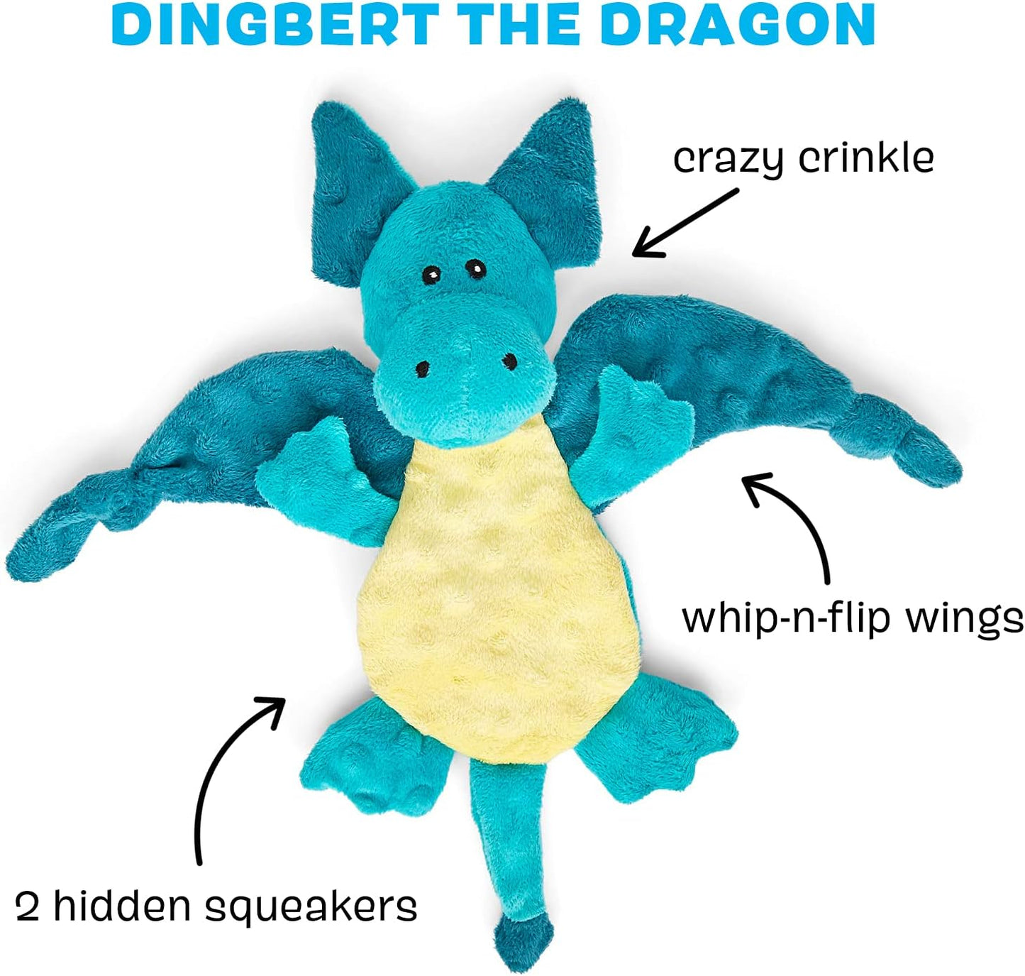 Pawelux Indestructible Plüsch Hundespielzeug für schwere Kauer - langlebiges Dino-Design für kleine und mittlere Hunde