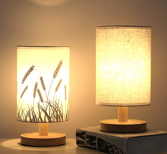 Luminio Tischlampe - USB-betriebene Leinen-Nachtlampe