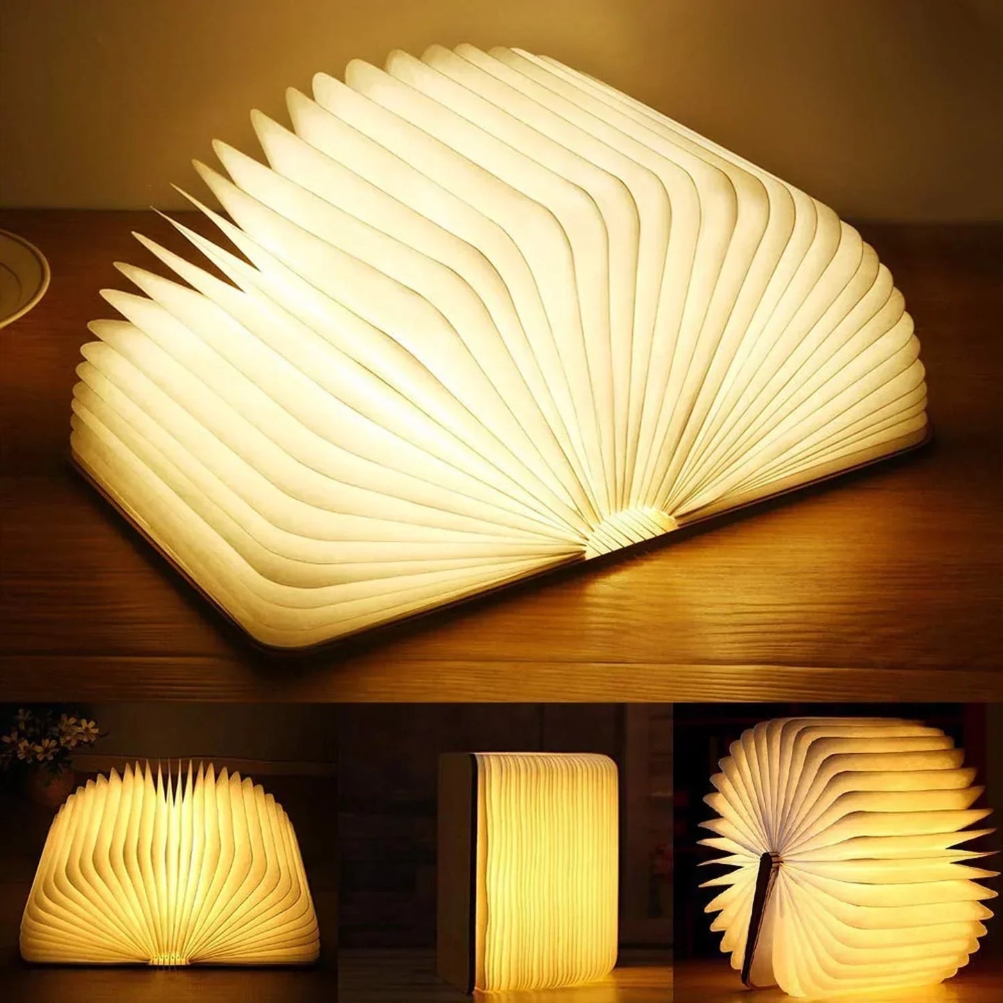 Lampe Buch Verzaubert - LED Lampe in Form eines Offenen Buches mit Touchsteuerung