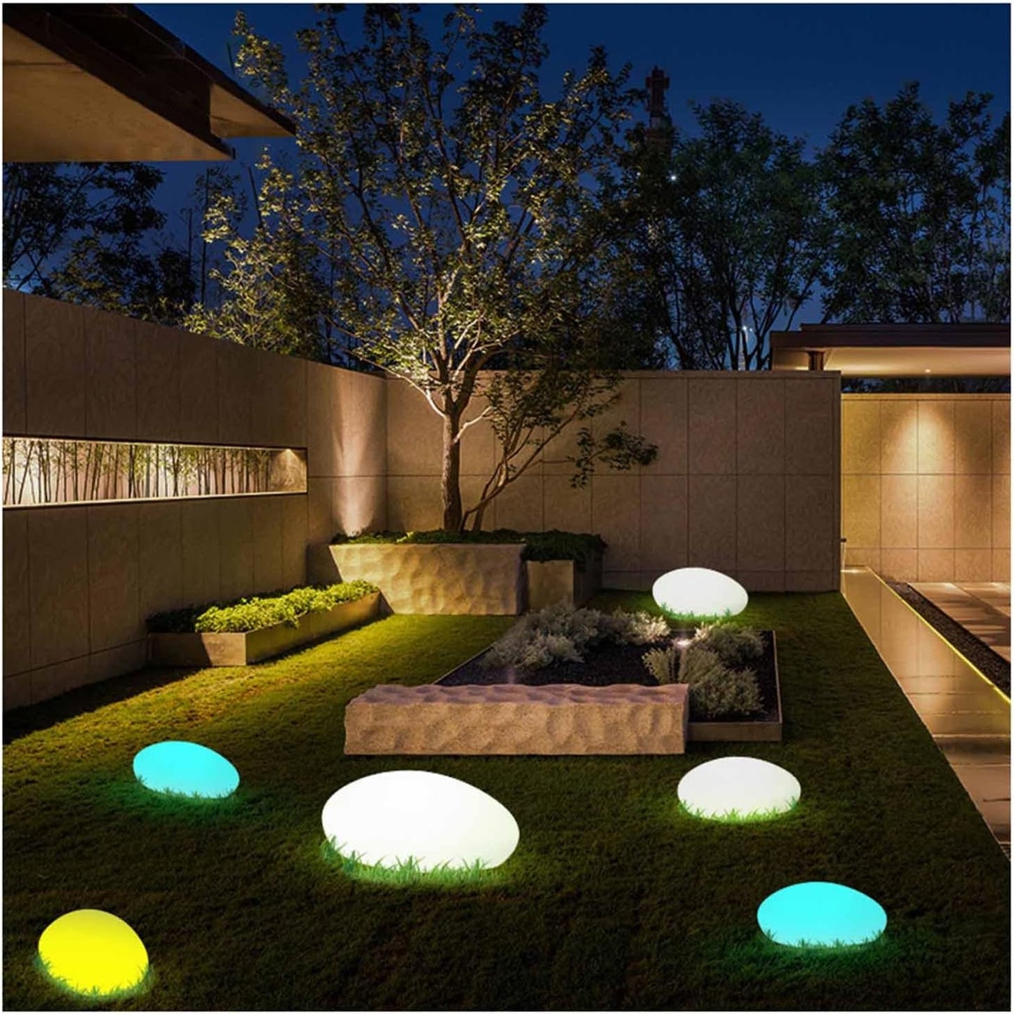 Leuchtende Gartensteine mit Farbwechsel – Dekorative LED Steinleuchten für Außenbereich und Garten