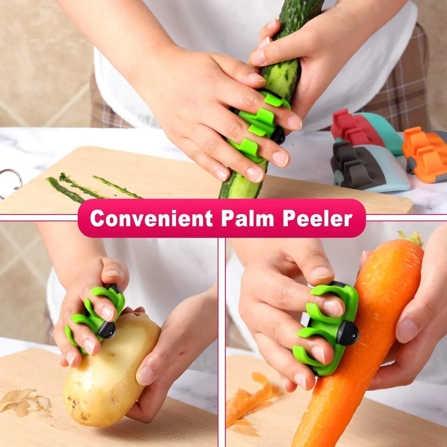 4-teiliger Finger Grip Gemüseschäler Set – Effizient und Einfach zu Benutzen