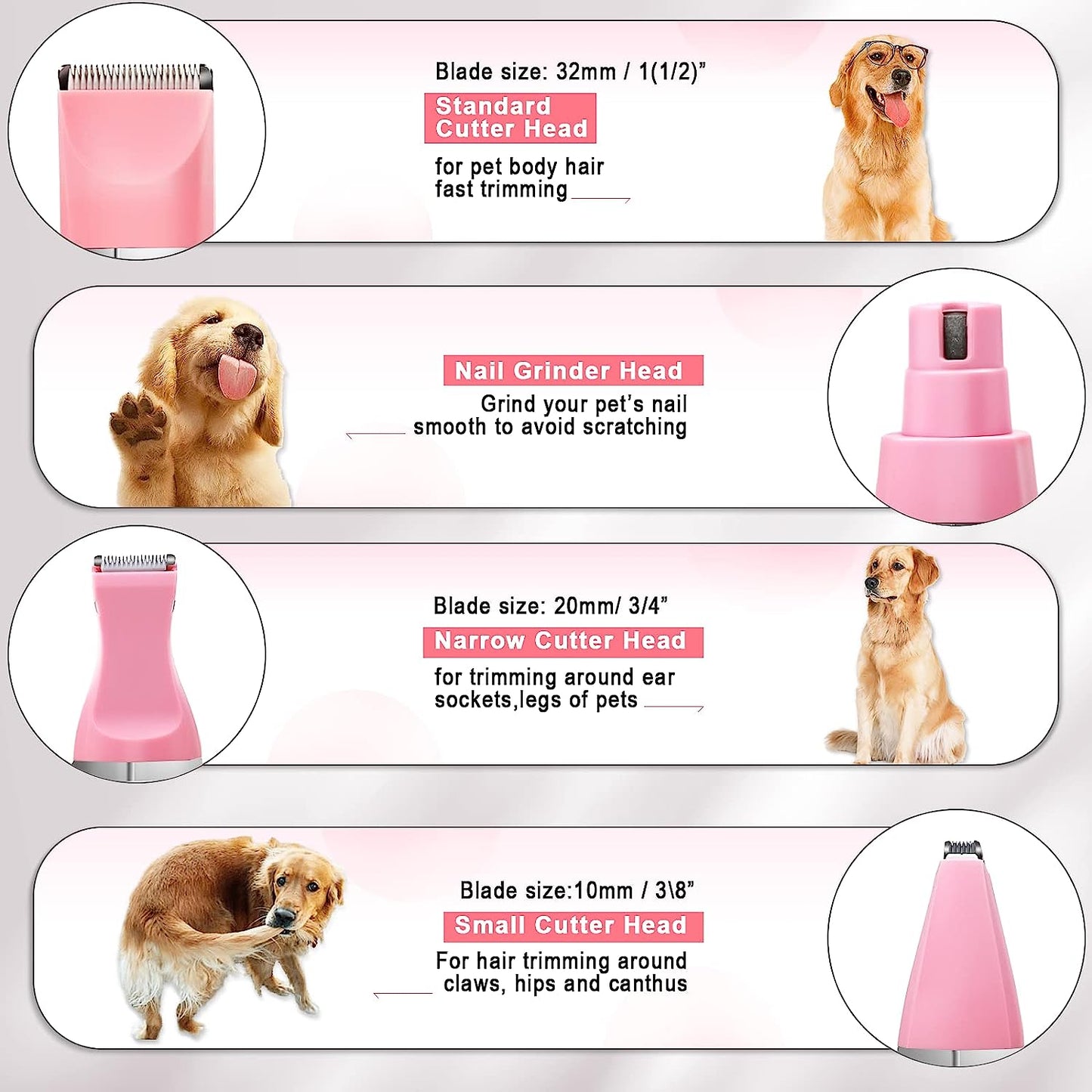 Hundefriseur Clippers Set Hund Haarschneider - Niedriges Geräusch Haustier Clippers