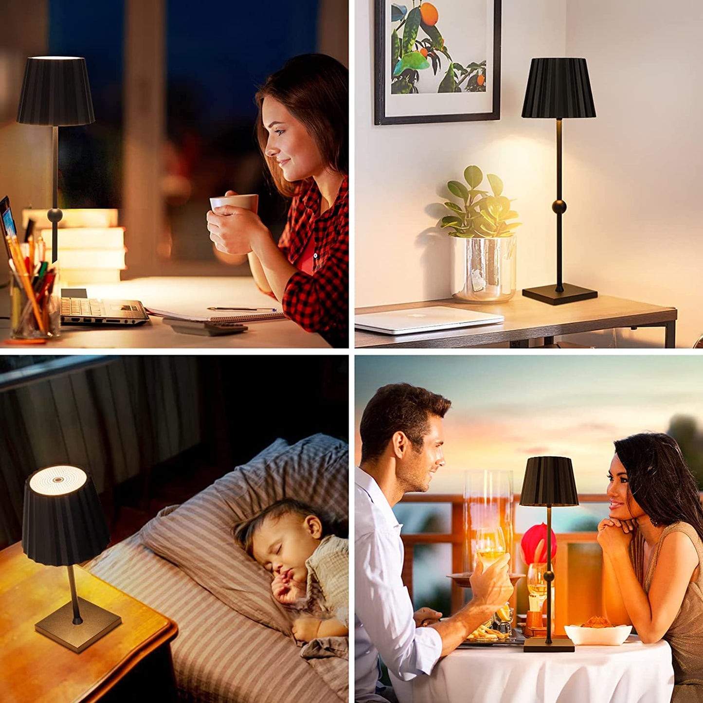 Stufenlose tragbare Tischlampe – Minimalistisches Design, 3-Farben dimmbar, wasserdicht