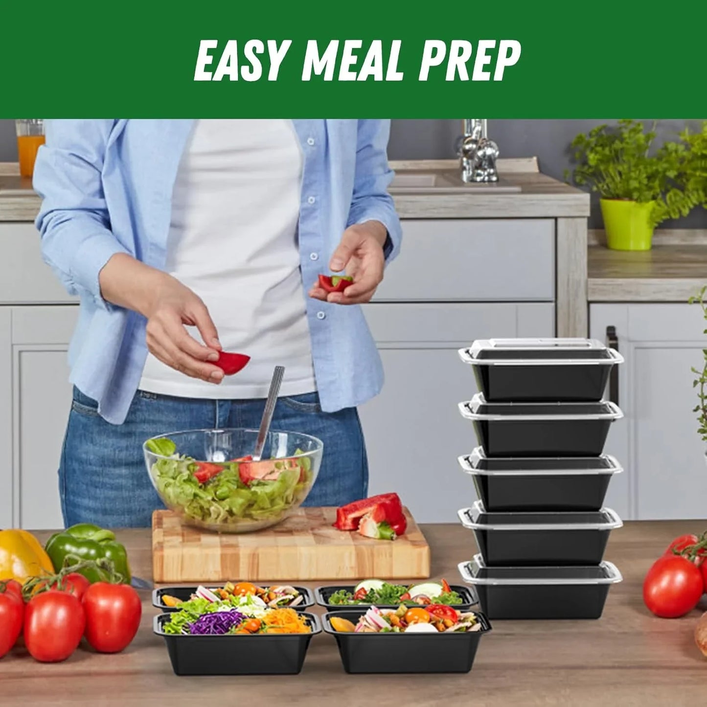 50-teiliges Meal-Prep-Behälter-Set mit Deckel – Ideal für Essensvorbereitung