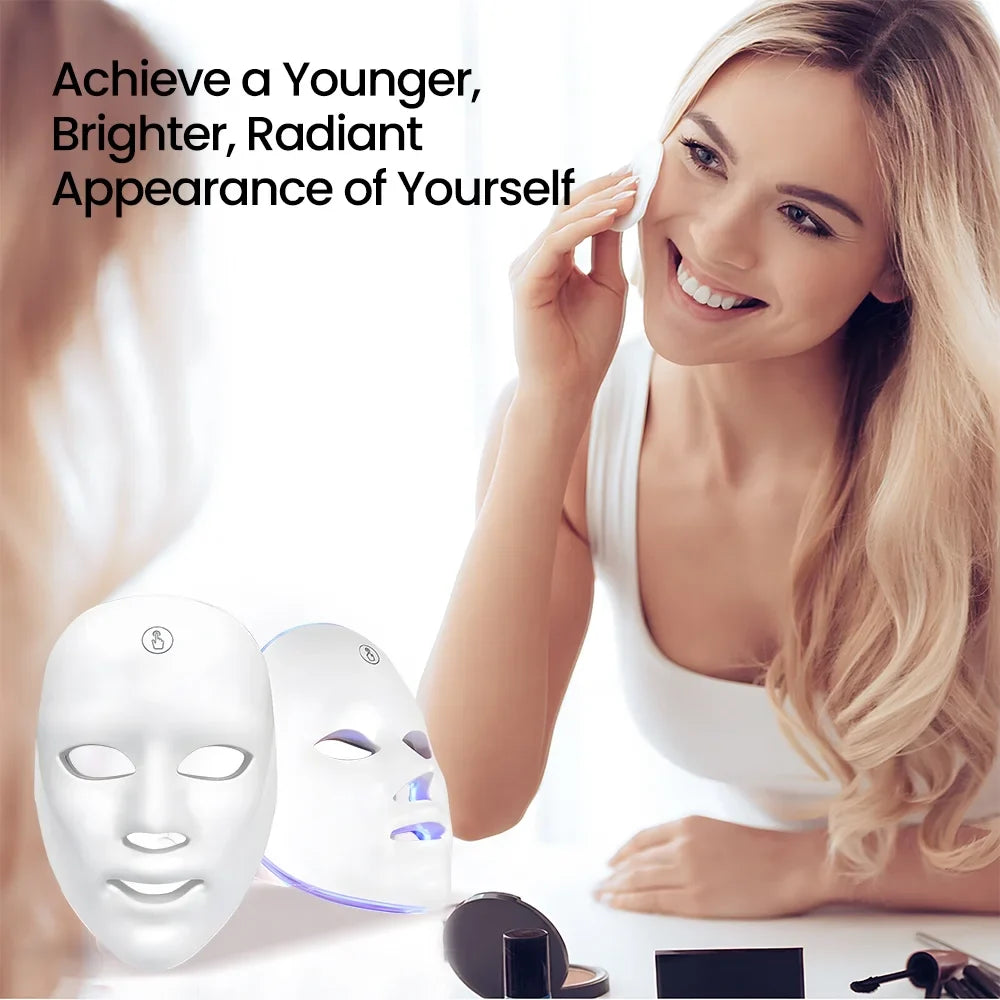 LED-Gesichtsmaske mit Nackenlichttherapie