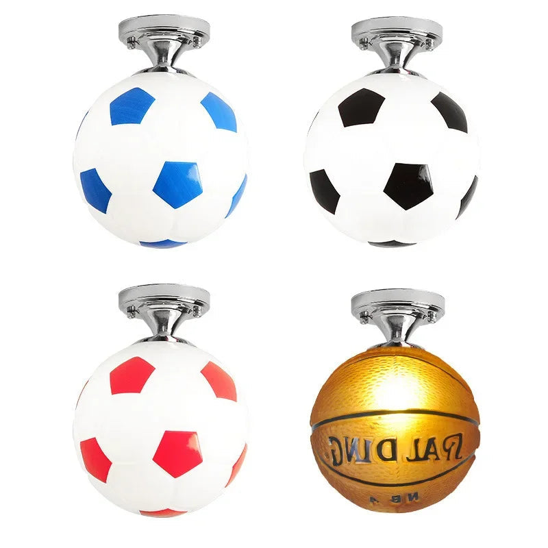 Garduru – Fußball-Deckenleuchte für Kinderzimmer mit dimmbarer LED & bruchsicherer Glaskugel