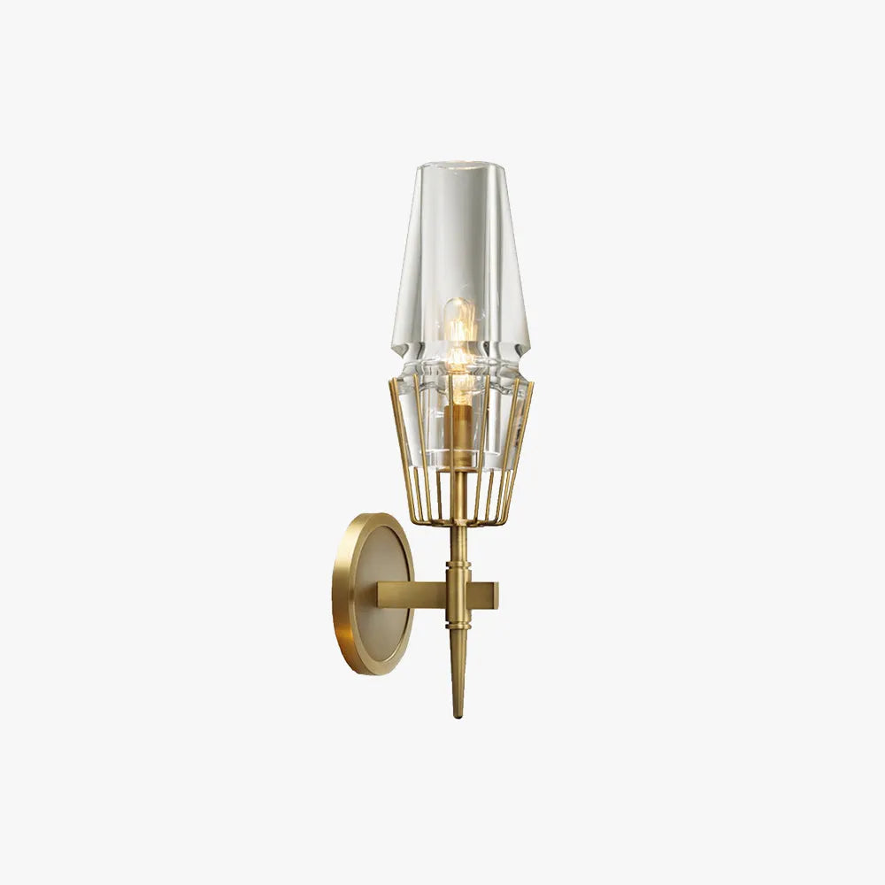 Wandleuchte Modern Messing Glas Wandlampe