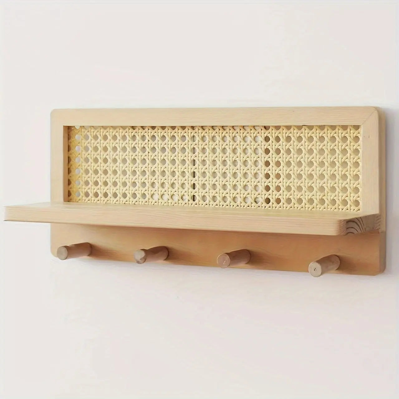 Garduru - Vintage Wandregal Mit Haken Für Flur, Büro & Wohnbereich