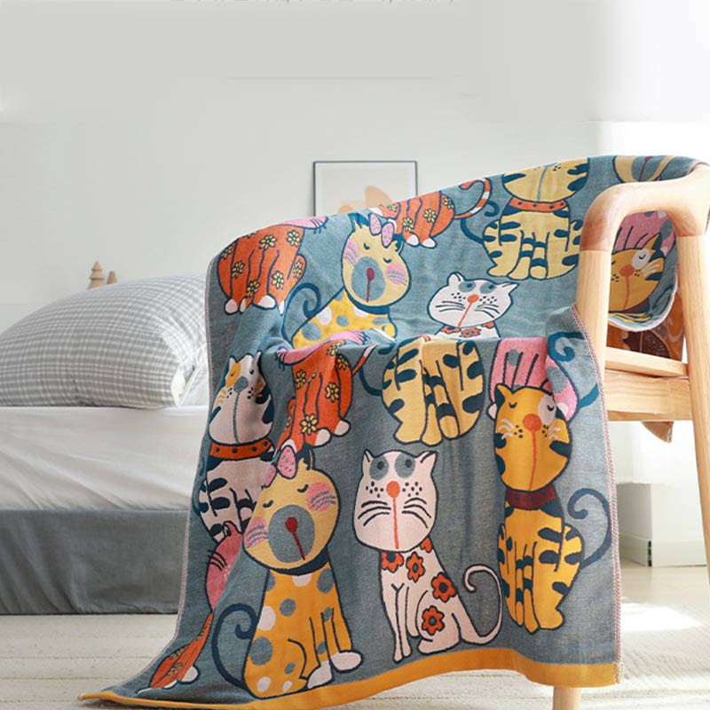 Garduru Cat Baumwoll-Badetuch Babydecke