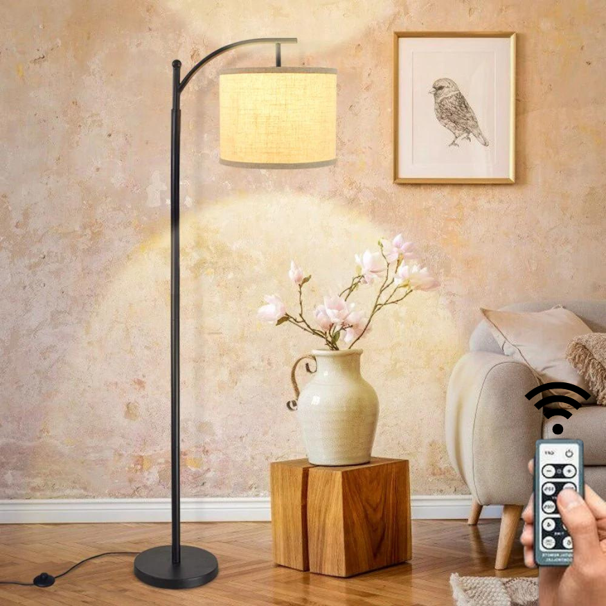 Arc Stehlampe mit Fernbedienung - Einstellbare Helligkeit & Farbtemperature für Zuhause