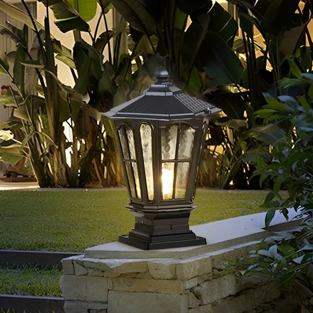 Outdoor Solar LED Schwarze Gartenpfostenlampe