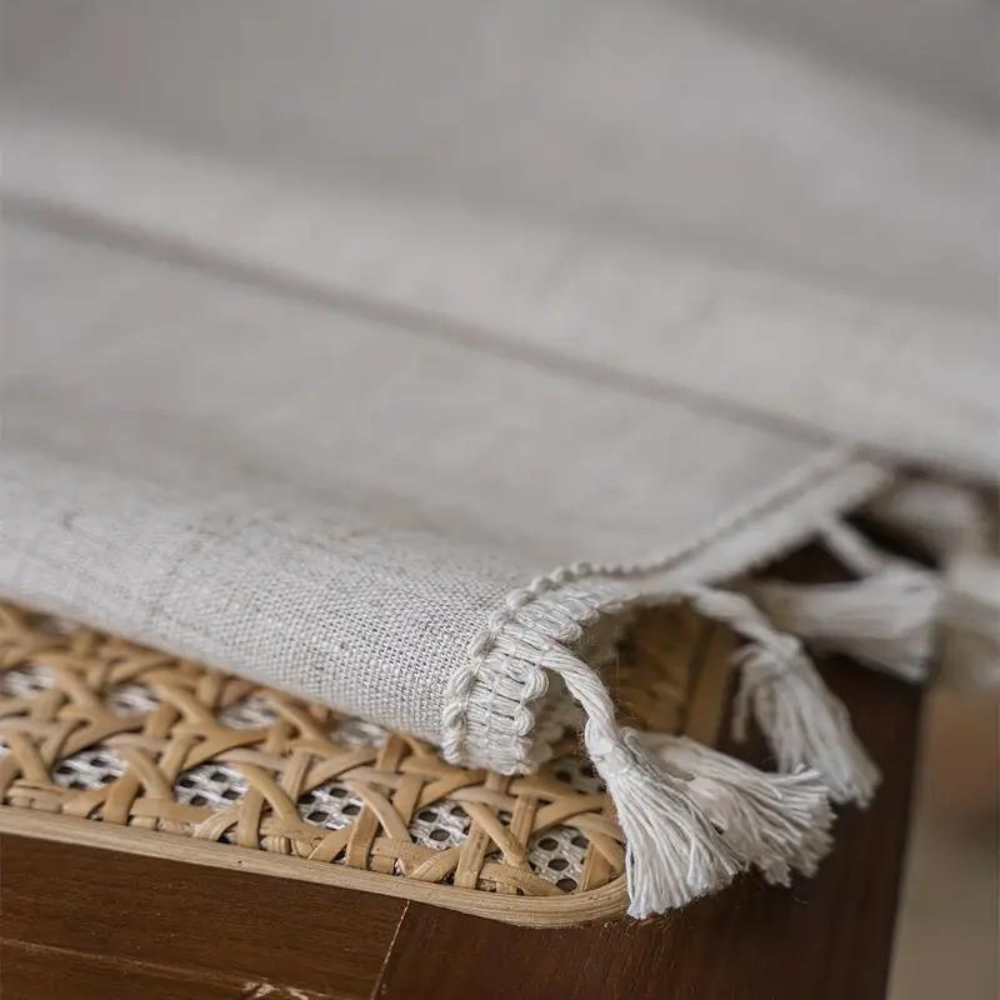 Geometrischer Vorhang im Farmhouse Chic Stil – Lichtfilternde Fenstervorhangdekoration für Wohnzimmer und Schlafzimmer