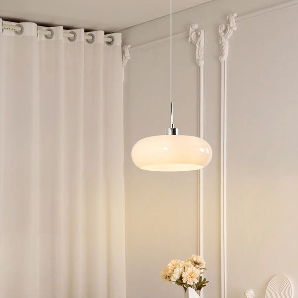 Garduru Brot-förmige Glas Pendelleuchte – Modern dimmbare Deckenleuchte (E27, LED enthalten)